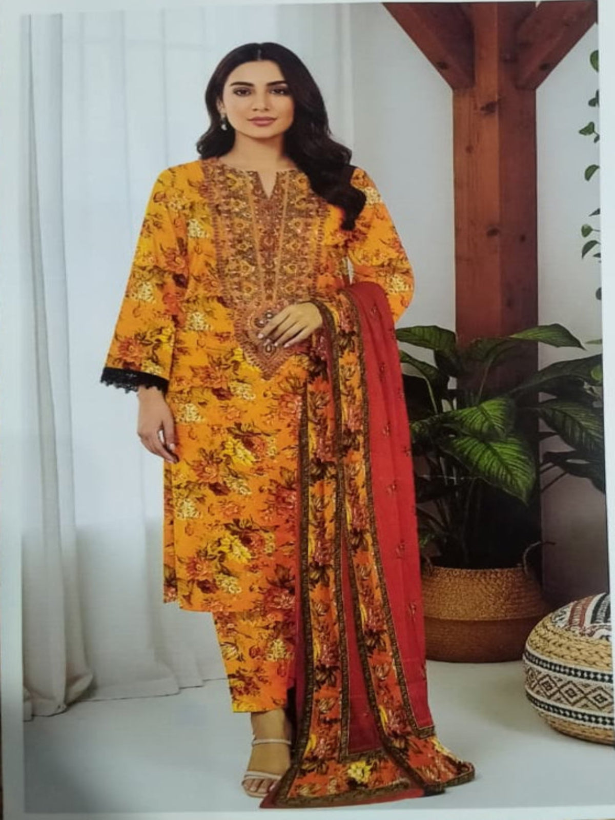 3 PIECE-EMBROIDED LINEN SUIT