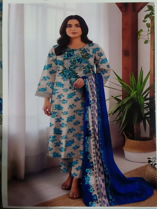 3 PIECE-EMBROIDED LINEN SUIT