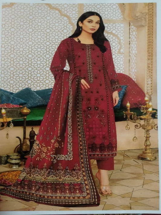 3 PIECE-EMBROIDED LINEN SUIT
