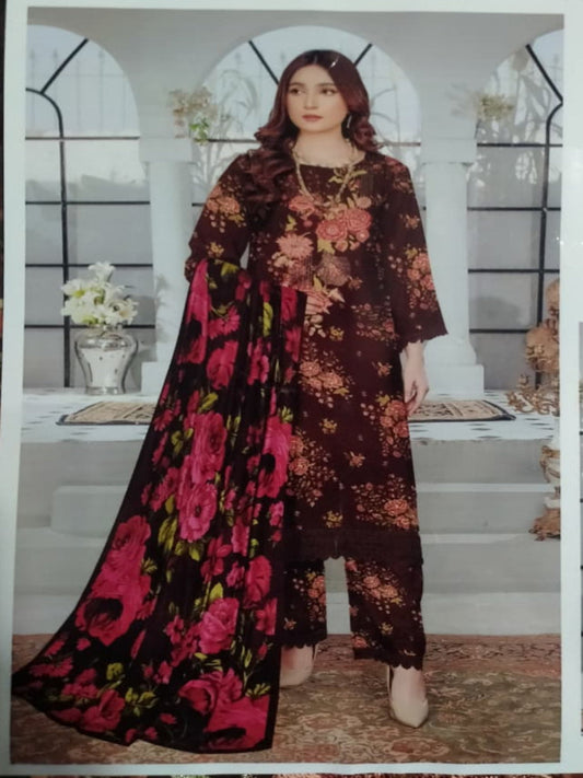 3 PIECE-EMBROIDED LINEN SUIT