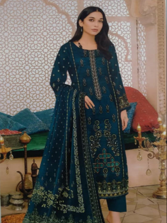 3 PIECE-EMBROIDED LINEN SUIT